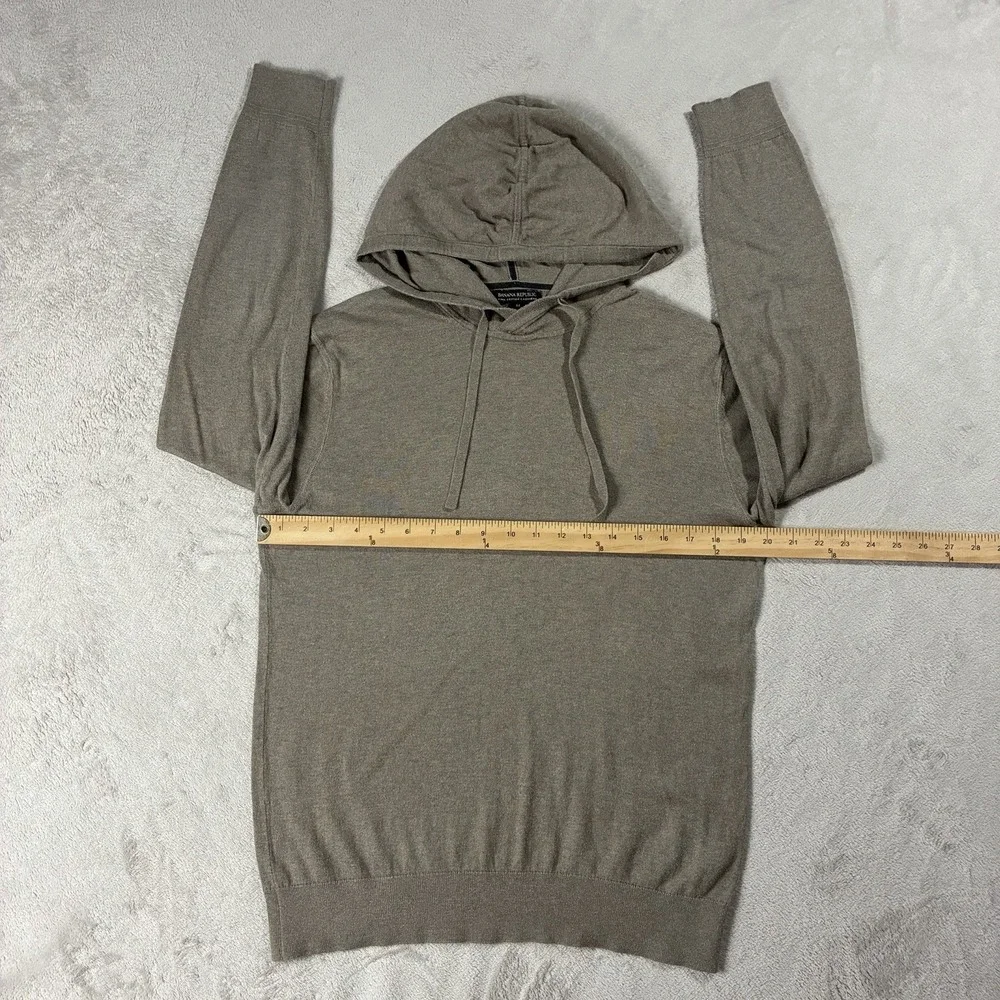 Banana Republic Cotton Cashmere Lightweight Hoodie Sweater Brown Men M Heritage